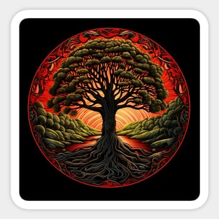 Tree of Life in RYG Sticker